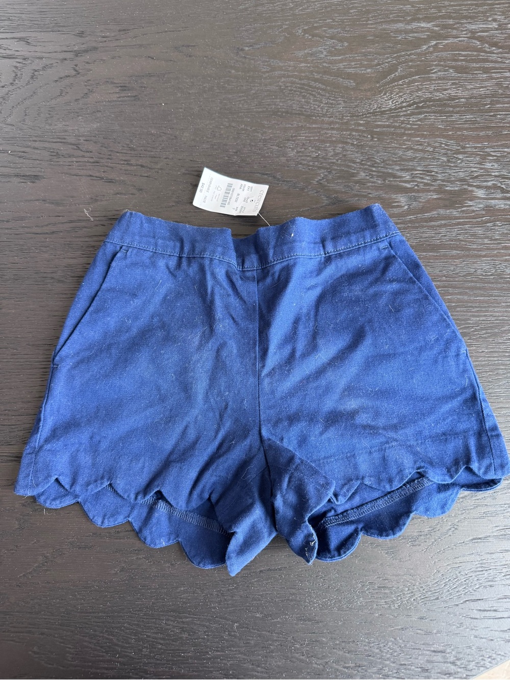 Crewcuts Navy Scalloped High-Waist Shorts